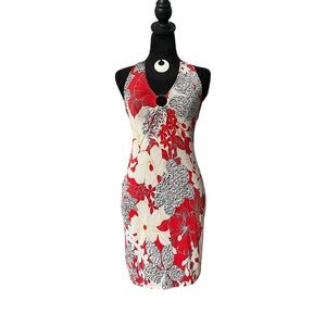 Vintage Y2K Coconut Girl Hibiscus Halter Dress